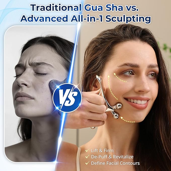 Melonsun Trigger Point Massage Tool & Gua Sha for Face & Body - All-in-1 Deep Tissue Muscle Scraper and Thumb-Saver Acupressure Tool for Face Sculpting, Full-Body Massage, and Tension Relief