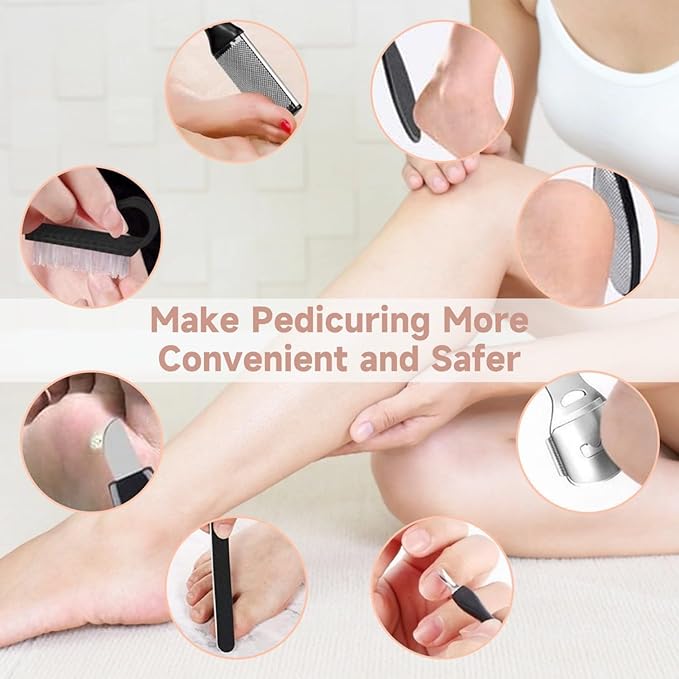 Electric Callus Remover for Feet with 3 Rollers, Waterproof Electric Foot Callus Remover, Rechargeable Portable Foot Scrubber, Professional Pedicure Tools, Foot Care for Dry/Dead Skin, 2 Speed, Black