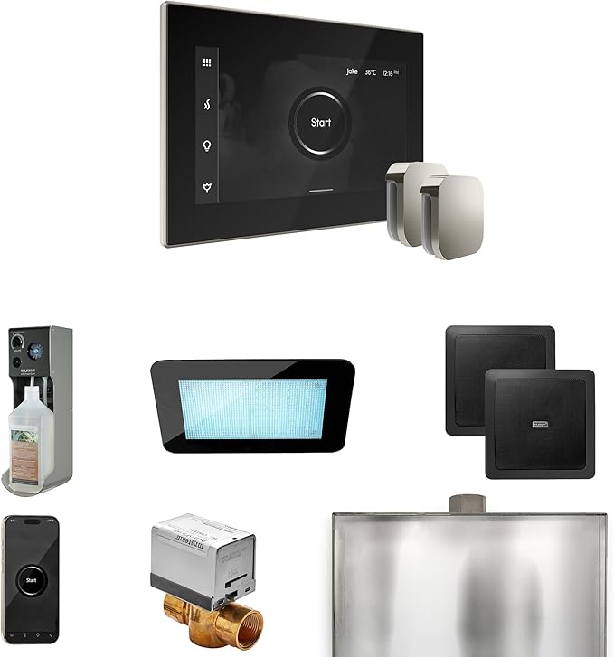 Mr Steam XDream Max Steam Shower Ctrl Pkg w/iSteamX Control and Steamhead in Black Polished Nickel
