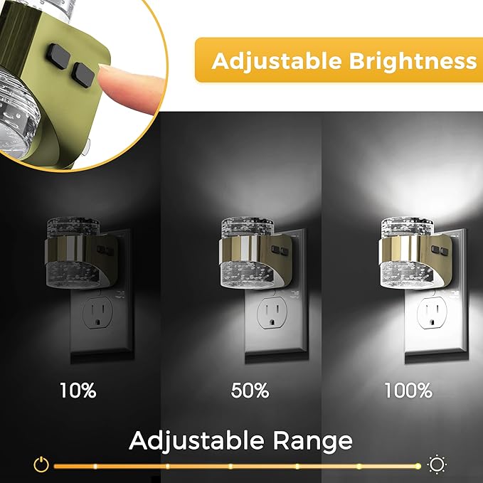 L LOHAS LED 2 Pack 3CCT Night Lights Plug into Wall, 3000K/4000k/5000K Adjustable Color Temperature Night Light,Bubble Nightlight with Dusk to Dawn Sensor for Rooms Bathroom Hallway