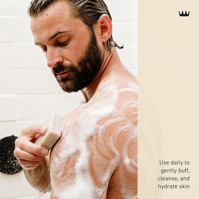 Cremo Exfoliating Body Bar for Men, Italian Bergamot Scent, Multi-Layered Fragrance That Buffs, Cleanses and Hydrates Skin, 5oz (Pack of 12)