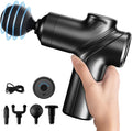 LEERCON Deep Tissue Massage Gun Portable, Mini Electric Muscle Massager, Suitable for Relieving Back, Neck and Body Pain, with 4 Heads and 6 Speeds, Black