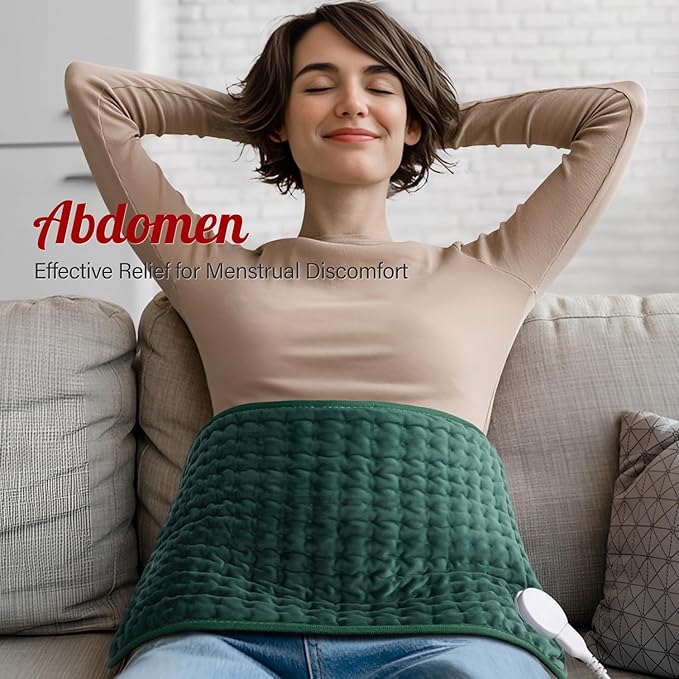 Heating Pad for Back Neck Shoulder Pain Relief and Period Cramps, Large Heating Pads for Women Legs Knee Feet Stomach and Hip with Timer, Machine Washable Heat Pad, Gifts for Women Mom Her Men Dad Him