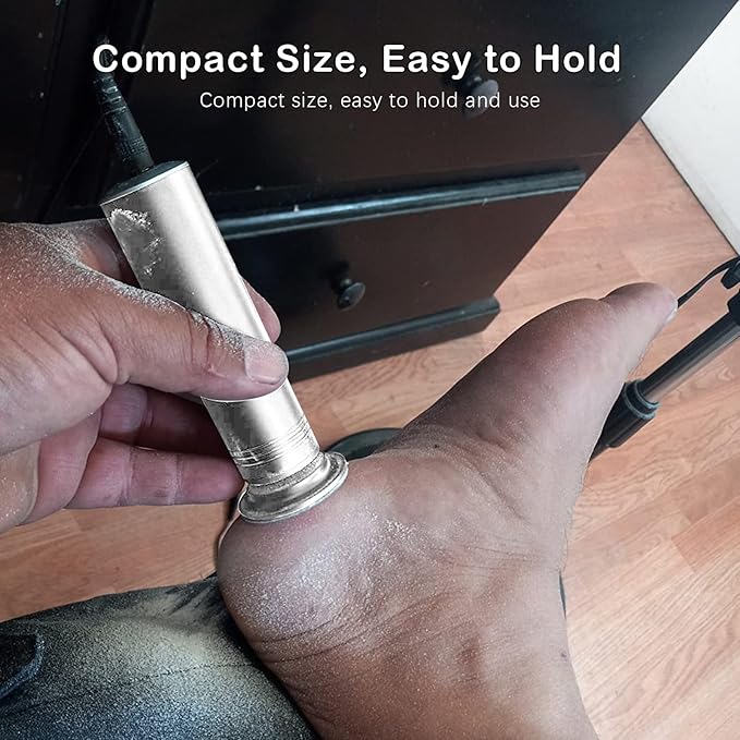 Upgraded Electric Foot Callus Remover 1200rpm, Professional Electric Pedicure Tools Foot Filer Sander for Dead Skin Cracked Heels, Adjustable Speed, 60 Replaceable Sandpaper Discs, FCR-2 Silver