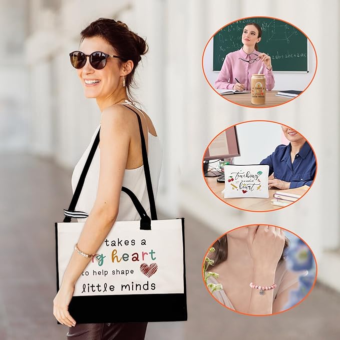 UAREHIBY Teacher Appreciation Gifts for Women,Thank You & End of Year Gifts for Women Teachers Set from Students,Valentine Christmas Birthday Gift with Tote Bags