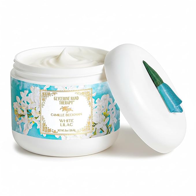 Camille Beckman Glycerine Hand Therapy Cream, White Lilac, 8 Ounce