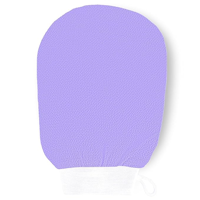 Ultra Thin Exfoliating Glove(1pc), Tanning mitt, Dead Skin Remover for Body, Body Exfoliator for Self-Tan Removal & Keratosis Pilaris（Purple）