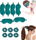 12Pcs Silk Sleep Masks Satin Eye Mask Silky Eyes Cover Blindfold Eyeshade Hair Ties Scrunchy Travel Bridesmaids Gifts