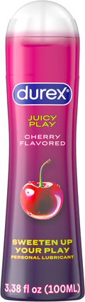 Durex Water Based Lube for Sex, Cherry Flavored, Anal & Sex Lube for Women & Men, Personal Lubricant for Oral & Anal,Lubricant & Toy Lube, 3.38 fl oz