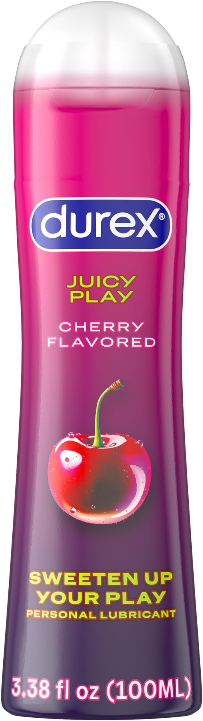 Durex Water Based Lube for Sex, Cherry Flavored, Anal & Sex Lube for Women & Men, Personal Lubricant for Oral & Anal,Lubricant & Toy Lube, 3.38 fl oz