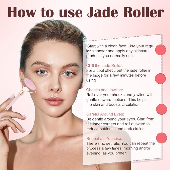 CUBACO Spa Headband and Wristband Set for Women with Ice Jade Roller and Gua Sha, Skin Care Set Tools Puffy Makeup Headband Teen Girl Gifts Trendy Stuff Hair Accessories for Women