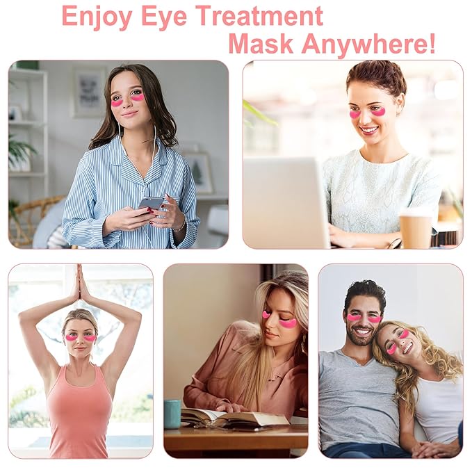 LAVONE Eye Mask - 15 Pairs Rose Under Eye Patches Skin Care Products - Eye Masks Skincare for Dark Circles and Puffiness, Reduce Wrinkles, Eye Bags and Fine Lines, for Women and Man - Pink