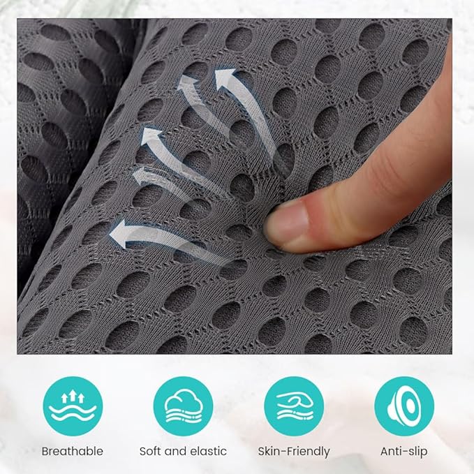 Bath Pillow,Ergonomic Bathtub Pillows for Tub Neck and Back Support,with 6 Powerful Suction Cups,Provide Shoulder and Back Relaxing,Bath Accessory,Fits All Types Bathtub(Grey)