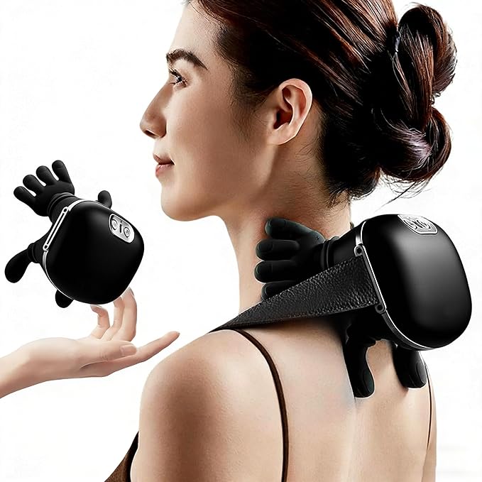 Neck Massager with Heat Electric Shoulder & Cervical Massage for Pain Relief deep Tissue Massage Heated for Neck, Back, Shoulder-2026 Black