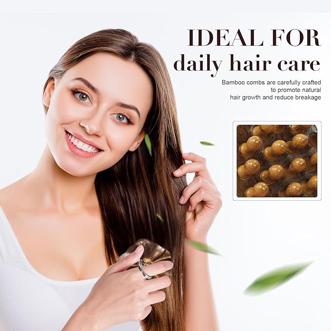 Wooden Scalp Massager, Manual Scalp Massage Comb for Relaxation, Hair Oil Application and Gentle Daily Scalp Care, Handheld Head Massage Tool for Home or Travel