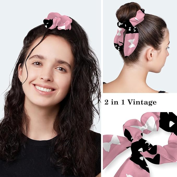 Scrub Caps Women Ponytail Cute Pink and White Leaves Caps Bouffant Working Hat Elastic Tie Back Hats with Button