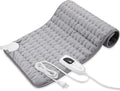 Deepsoon Heating Pad,Electric Heating Pads for Back,Neck,Moist Heating Pad for Abdomen Shoulder Knee Legs,Dry/Moist Heat&Auto Shut Off,Mother's Day Birthday for Men and Women,Silver,24x12 Inch