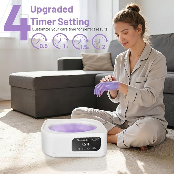 Yofuly Paraffin Wax Machine for Hand and Feet, 3500ml Home Paraffin Wax Bath with Auto-Timer for Arthritis, Professional Nail Salon Paraffin Wax Warmer Nourishing and Moisturizing Kit, White