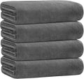 JML Bath Towels for Adult Body, Large Microfiber Bath Towels Set 4 Pack (30" x 60"), Lightweight & Soft Absorbent for Bathroom Spa Gym Yoga Salon Sauna, Grey