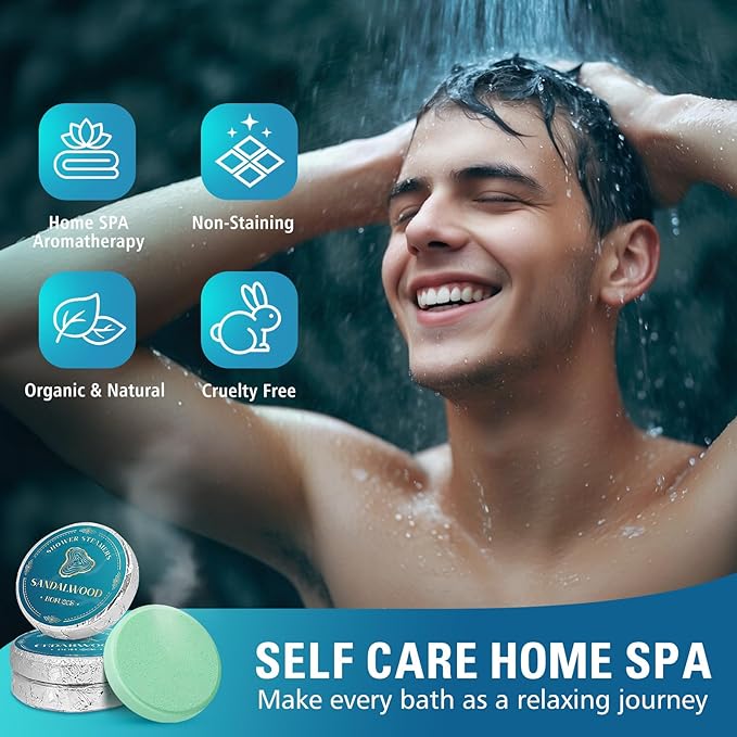 Shower Steamers Aromatherapy, Dad Gifts for Fathers Day, Birthday Gifts for Men Boyfriend Dad Teen Boys, SPA Self Care Relax Natural Essential Oils Bath Bombs