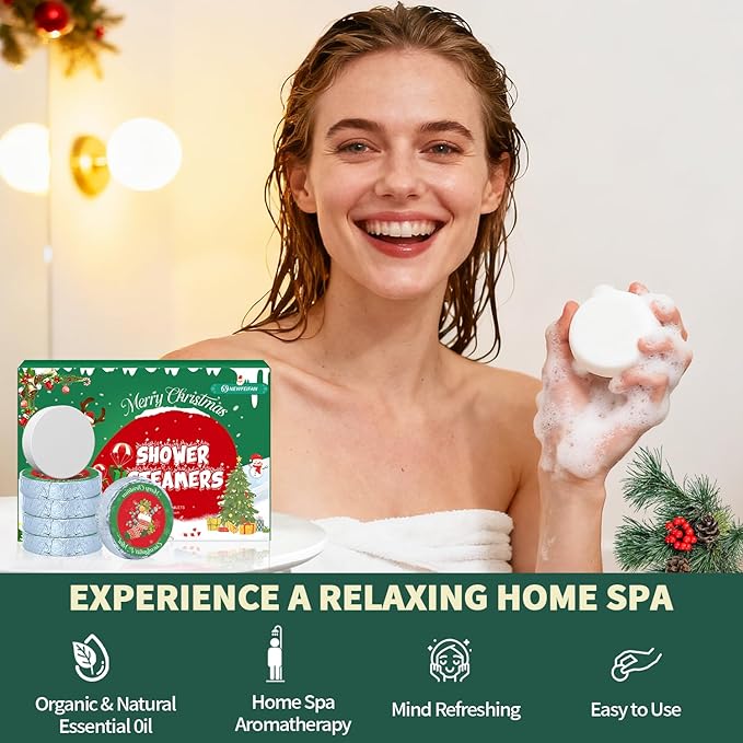 Easter Shower Steamers Aromatherapy Gifts for Women Men, 6-Pack Natural Essential Oils, Spa Steamer Self Care & Stress Relief Bath Bombs Neighbors Colleagues, Easter Basket Stuffers for Friend/Family
