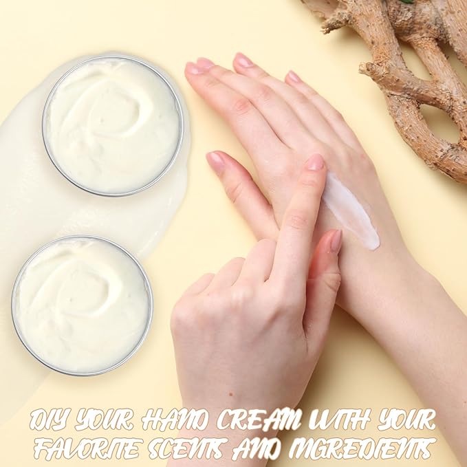 Jcoos DIY Hand Cream Making Kit, Handcream For Very Dry Hands, hand lotion with Shea Butter, Almond Oil, Jars, Essential Oils Natural Whipped Shea Butter Body Butter Making Kit Gifts for Women