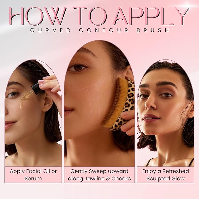 3 in 1 Lymphatic Contour Face Brush – Face Brush for Lymphatic Drainage with Soft Bristles & Plastic Handle, 2 Gua Sha Tools for Facial Sculpting, Jawline, Double Chin & Depuffing