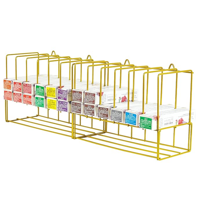 Meudid Hair Color Organizer for Salon - 2 PCS Metal Hair dye Tube Racks Storage Wall Mounted Cabinet Available