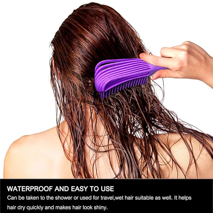 Detangling Brush for Afro American/African Textured 3a to 4c Kinky, Wavy, Curly, Coily Hair - Scalp Massaging Knot Remover Comb for Women's Wet, Dry, Oily, Thick or Long Hair (3 pcs, Purple-B-P)