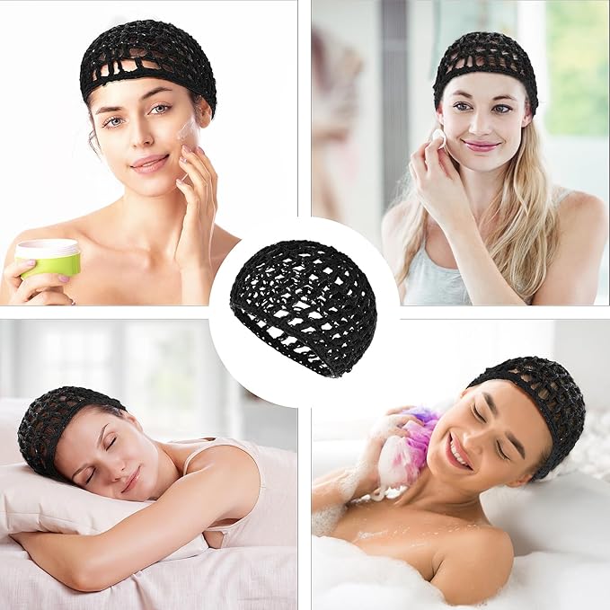 WLLHYF Wig Cap Thick Long Hair Caps Adjustable Net Mesh Braided Weaving Making Crochet Sew Weave Fishnet Grip Headband