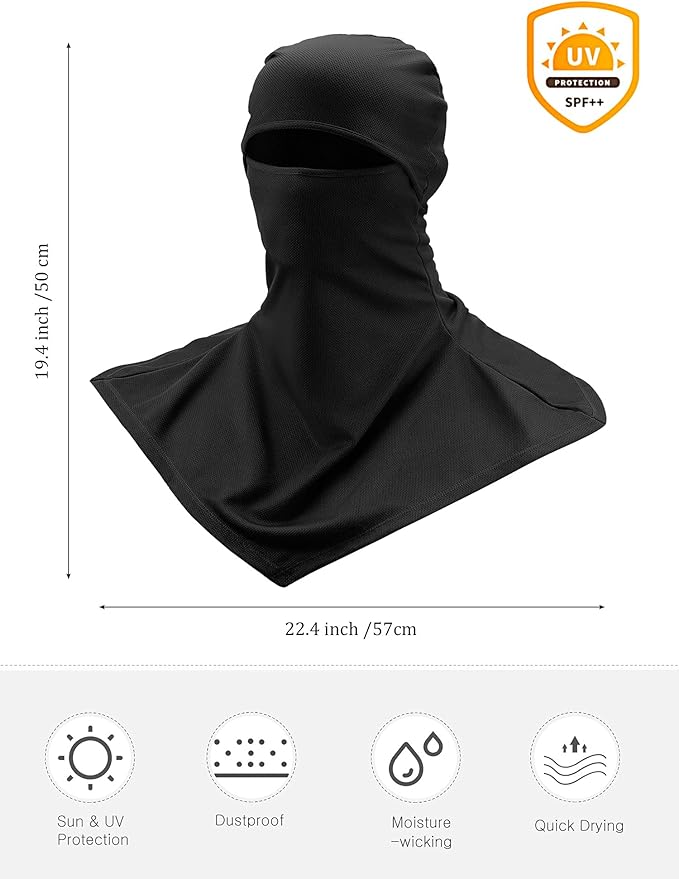 SATINIOR 3 Piece Balaclava Face Cover Sun Protection Neck Cover Summer Balaclava Motorcycle Face Mask for Men Women