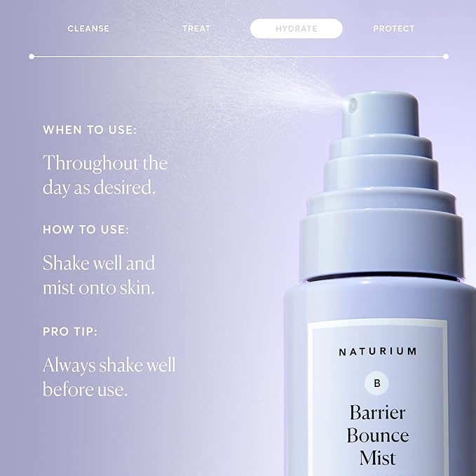 Naturium Barrier Bounce Mist, Hydrating Skincare with Urea, Squalane, Plant-Derived Ceramide & Aloe, 100 mL / 3.4 fl oz