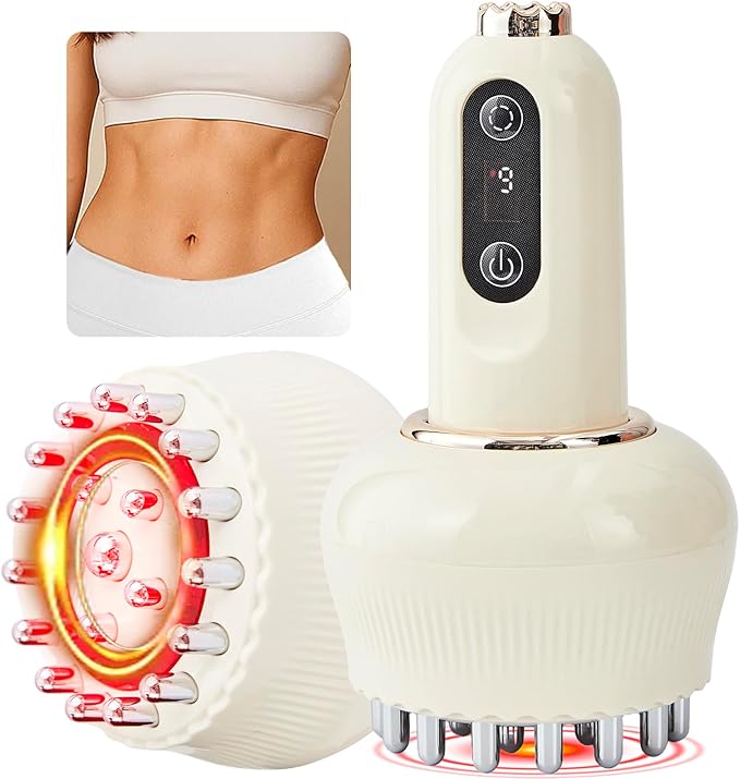 Yuonry Lymphatic Drainage Massager & Anti Cellulite Massage Tool, Helps Reduce Stretch Marks & Cellulite, for Legs, Arms & Belly, Body Sculpting Machine with Microcurrent, Light, Heat & Vibration