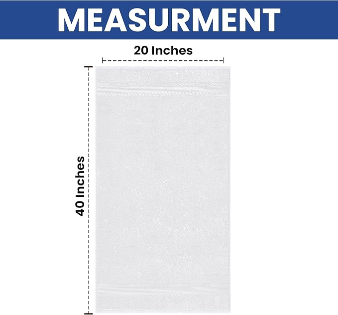 Linteum Textile Supply Luxury Hair Towels 100% Ring Spun Cotton Towel for Women, Men, Kids | 20x40 inches Quick Dry Towels for Gym, Beauty, Spa, Salon | Pack of 6 | White | Superior Soft Touch