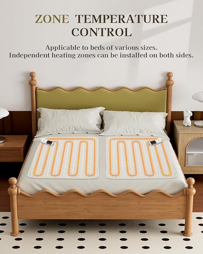 GOTCOZY Heated Mattress Pad Mini Twin Size 31"x55" - Electric Mattress Pad with 9 Heat Settings & 10 Hour Auto Off Machine Washable(White)
