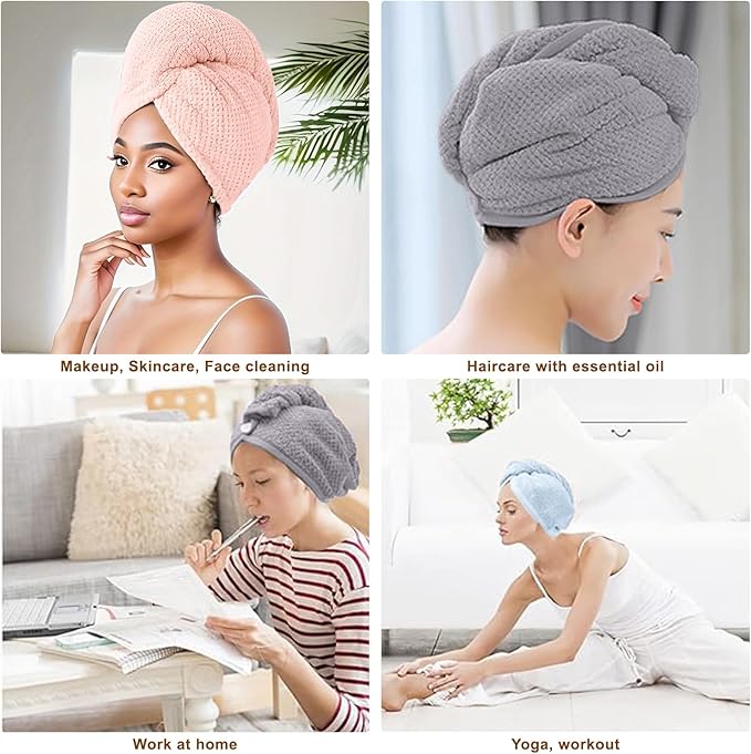 Microfiber Hair Towel for Women: Ideal Christmas Stocking Stuffer for Women, Teen Girls, and Children 3 Pack Drying Wrap Towels Designed for Curly Hair, Anti-Frizz Hair Care Accessory