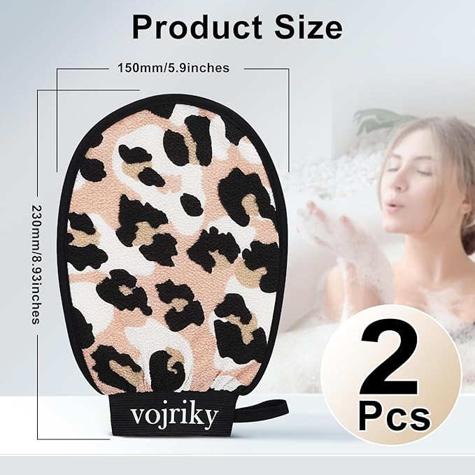 Durable Body Scrub, Dead Skin Remover & Body Scrubber Exfoliator, Body Exfoliating Gloves for Shower, washcloth exfoliating, exfoliating Glove for Smooth Skin 2PCS