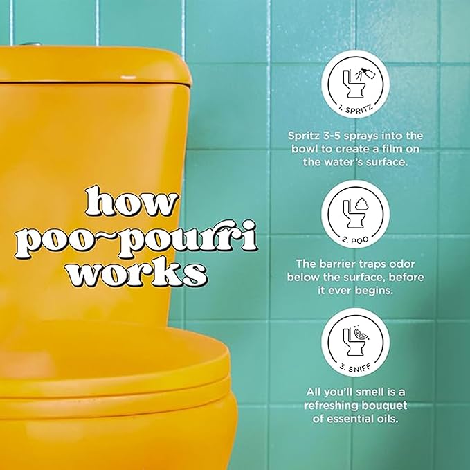 Poo-Pourri Before-You-Go Toilet Spray, Spring 2 Oz Variety Pack– Berry & Bright, Peaches & Cream, and Fir Flush