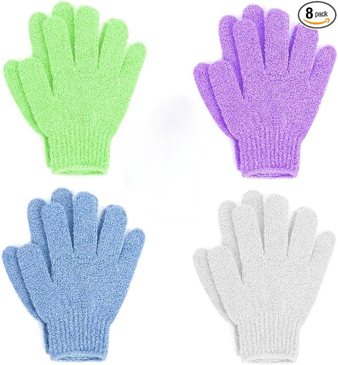 Exfoliating Bath Gloves, Pack of 4