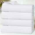 Superior Honeycomb Cotton Medium Weight Towels, for Guest Bath, Master Bathroom, Shower, Quick Dry, Adults, Home Essentials, Textured Waffle Border, Towel Set, Bath Towels, Set of 4, White