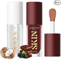 LANGMANNI Moisturizing Lip Oil,No-Sticky Lip Gloss Lip Balm Lip Care,Fruit Flavoured Lip Oil For Dry Lip's Moisturizing Hydrating And Nourishing ((Chocolate+Coco))