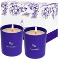 TranquilBliss Lavender Candles for Home Scented, 8 oz Scented Candles Present, Purple Jar Wax, Made with Soy for Women, 45 Hour Long-Lasting Burn for Girl Women Birthday Present Giving - 2 Pack