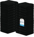 Avalon Towels Cotton Washcloths 24-Pack – 12 x 12 Inch Black Super Soft & Absorbent Ring-Spun Cotton Wash Cloths for Face, Bath, Spa, Gym, Hotel & Cleaning