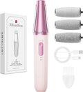 MelodySusie Electric Callus Remover for Feet, PC800G Waterproof Rechargeable Pedicure Tool with Light & 3 Different Grits Roller Heads & Adjustable Speeds, for Dead Skin & Cracked Heel (Pink Rose)