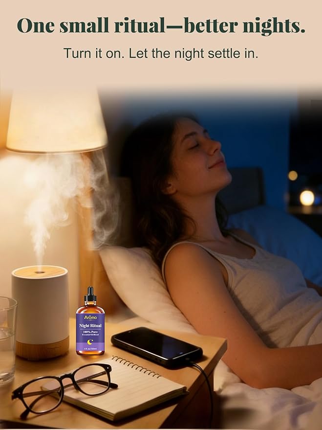 Night Ritual — A 100% Pure Essential Oil Blend Unwind-Ready Aroma for Your Nightly Routine, Essential Oils for Diffusers for Home