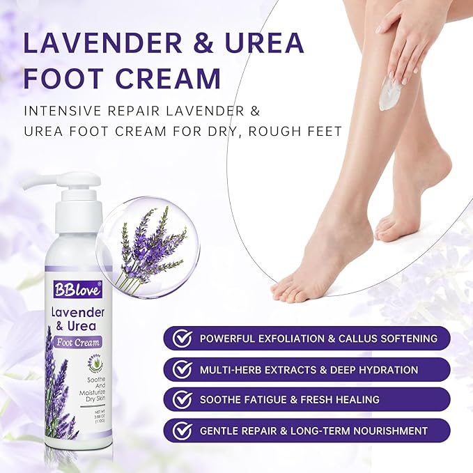 Lavender Foot Soak Set – Foot Spa Kit for Women, Pedicure Kit at Home with Salt, Scrub, Foot File & Moisturizing Gel Socks – Spa Gift Set for Dry, Cracked Feet