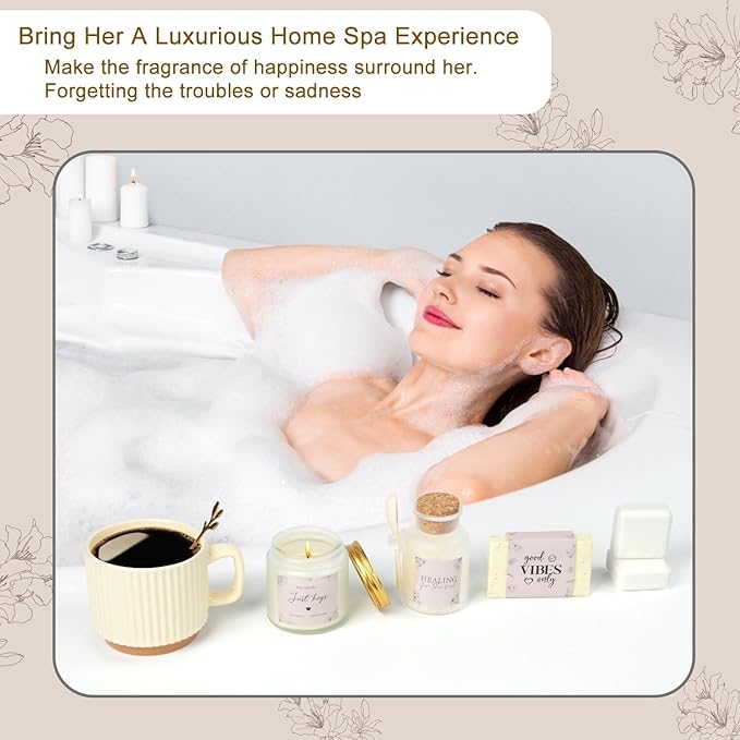 Mothers Day Thinking of You Gift Basket for Mom, Self Care Get Well Soon Birthday Gifts for Women, Relaxing Spa Gifts Basket Sick Care Package for Women, Relaxation Get Well Gift After Surgery
