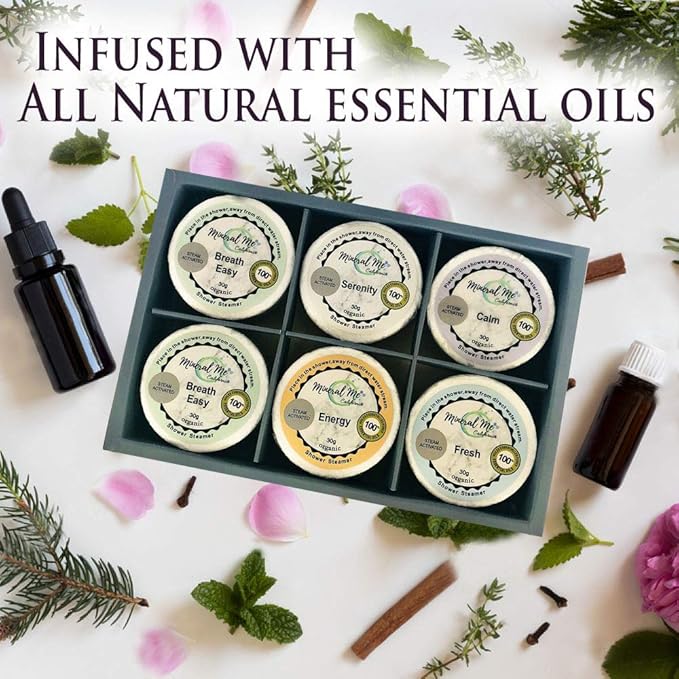 Shower Steamers Aromatherapy - Organic Natural Shower Bombs Vapor Tablets, Aromatherapy for Home Spa, Relaxing Self Care Birthday Gifts for Men, Women, Mothers Day Gift for Mom, Wife, Girlfriend