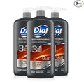 Dial Men 3 in 1 Body, Hair and Face Wash, Refresh, 16 Fl Oz, Pack of 3, Cleanses Deep + Gentle on Skin with Clean Rinse Technology
