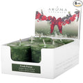 Aroma Naturals Votive Candles Essential Oil with Juniper Spruce and Basil, Evergreen Holiday, 6 Count